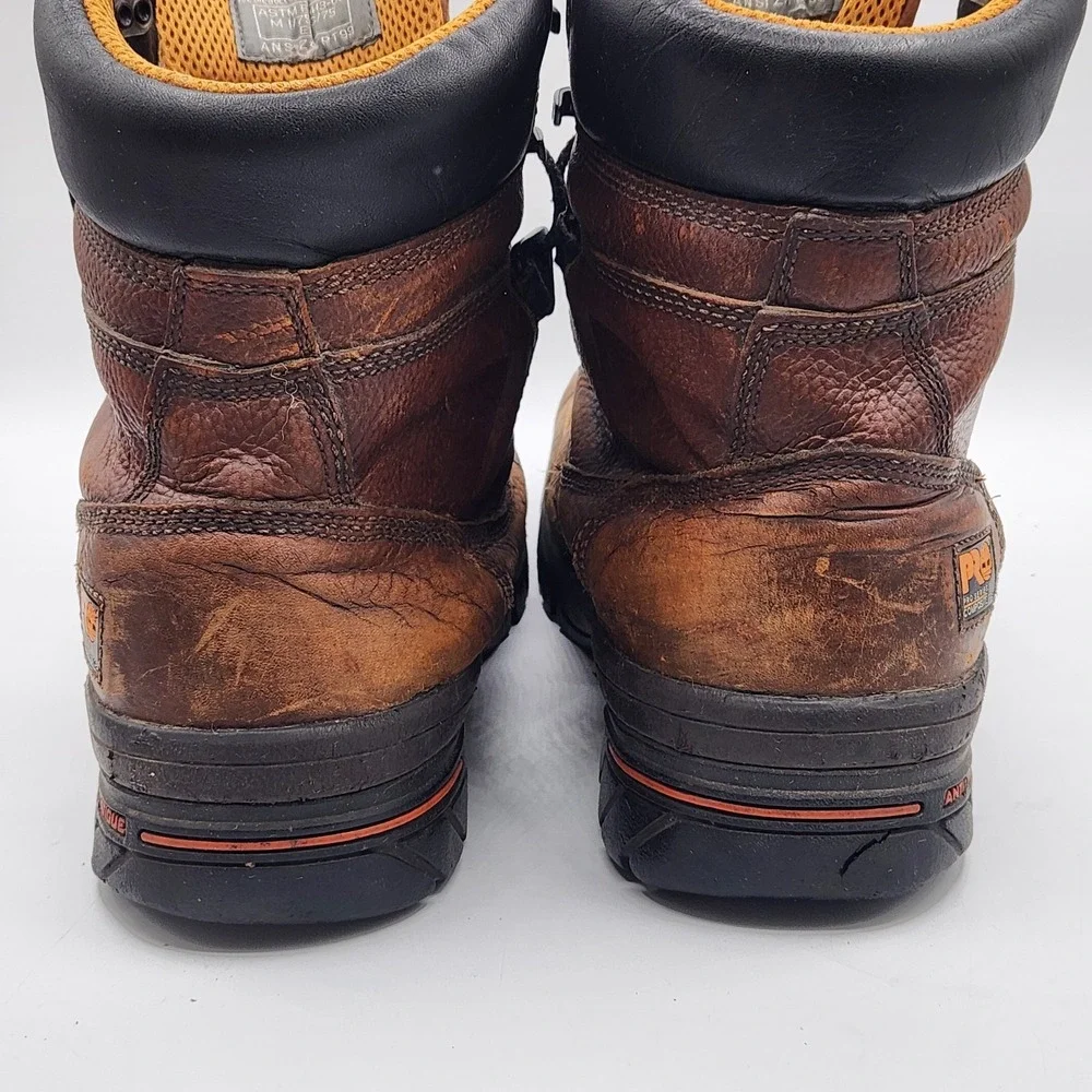 Timberland PRO‎ Series Composite Toe Work Boots Men's 10.5 Brown Leather Worn